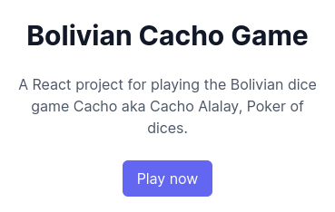 Bolivian Cacho Game 🚧