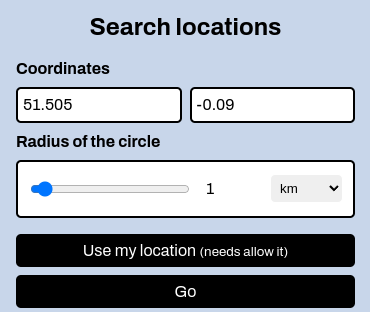 Search locations